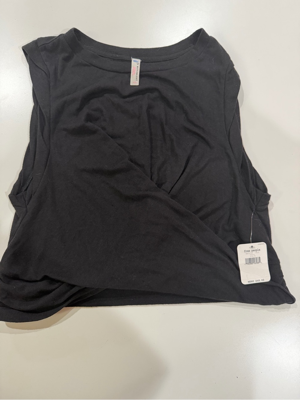 Free People Black Sleeveless Twist Front Tank
